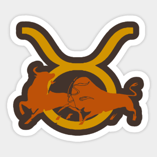 Taurean Bull Icon Glyph Of  Head and Horns Sticker